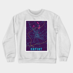 Erfurt Neon City Map Crewneck Sweatshirt